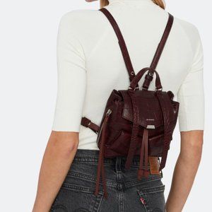 AllSaints Polly Mini Backpack Burgundy Crocodile